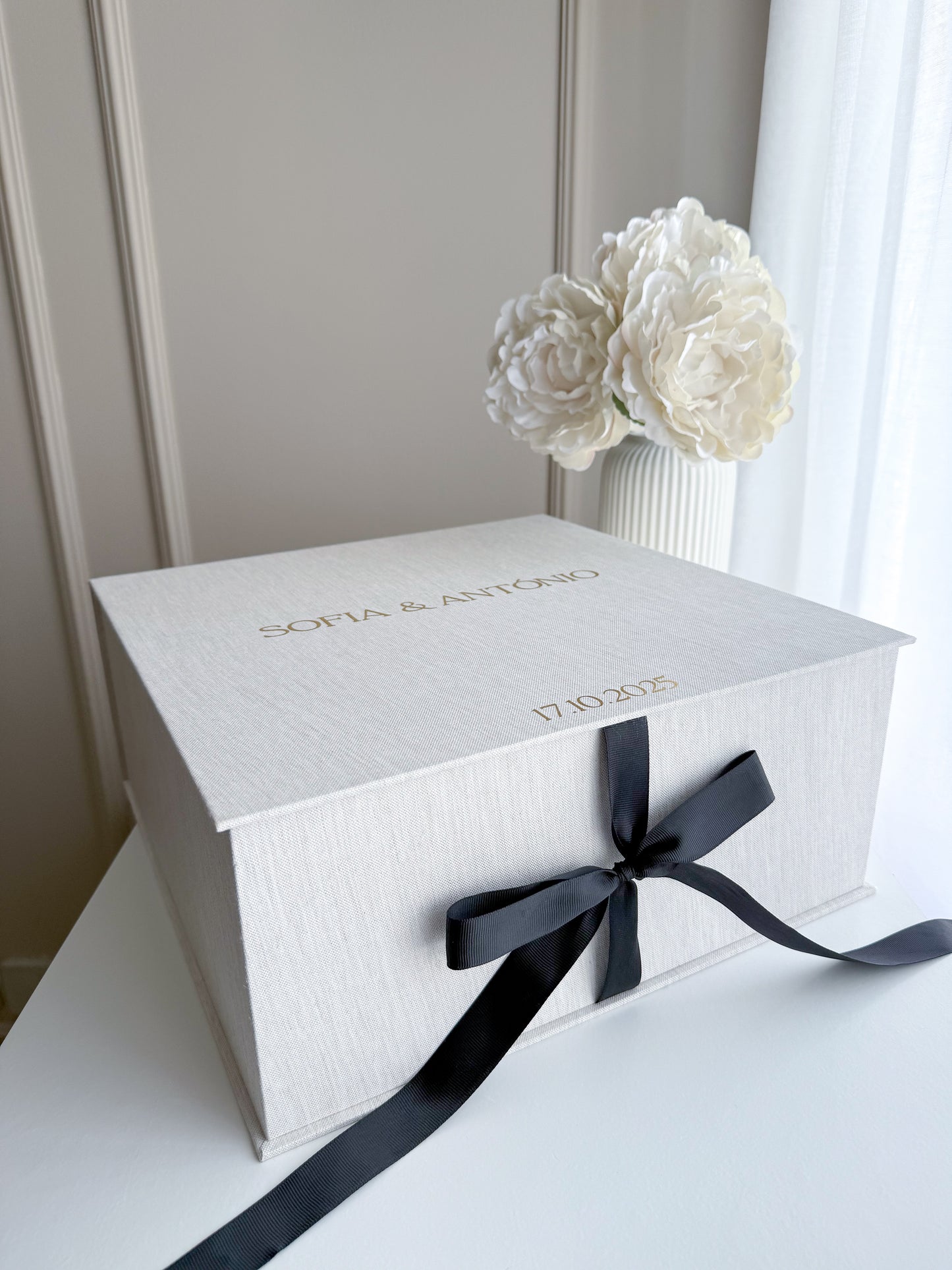 ETERNAL BOX - Caixa em Linho Luxo Personalizada para Recordações