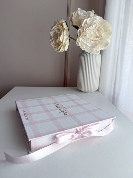 Livro de Honra Infantil Vichy Personalizado - 21cmx21cm