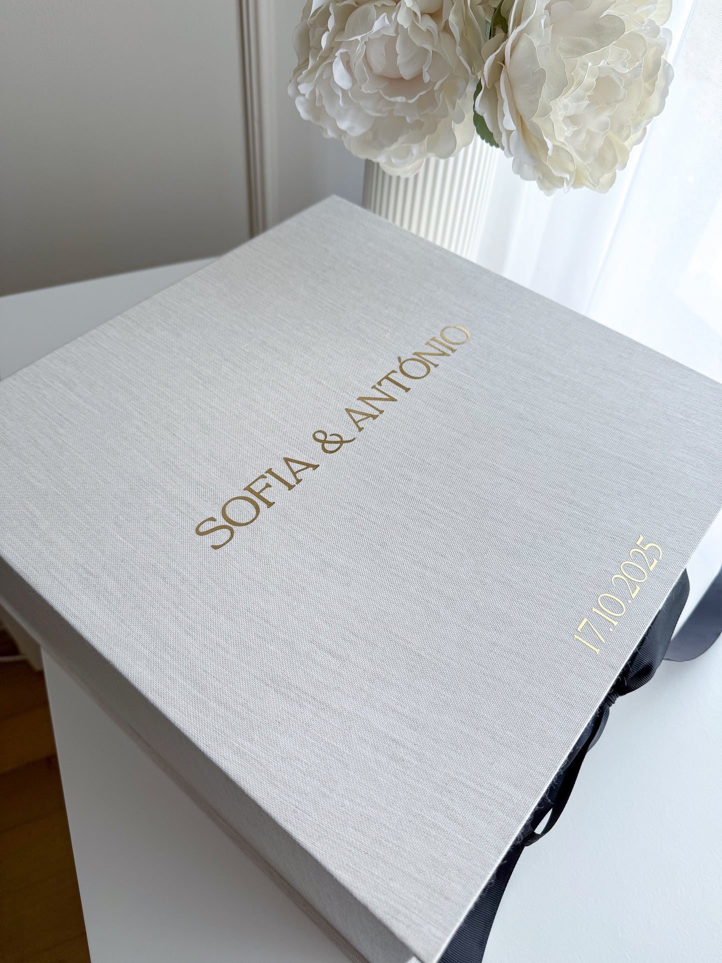 ETERNAL BOX - Caixa em Linho Luxo Personalizada para Recordações
