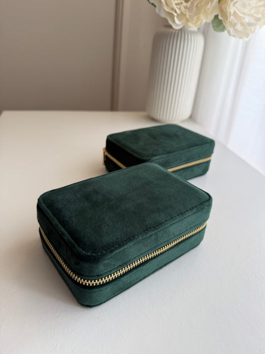 Porta-jóias em veludo Verde Esmeralda