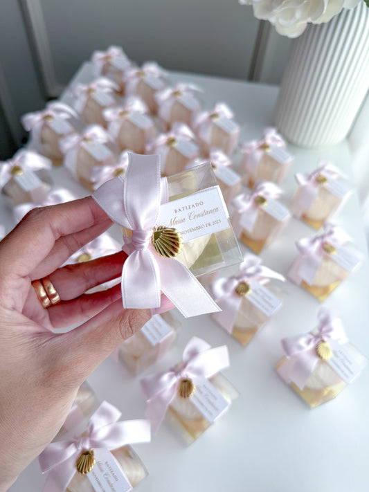 Vela Mini Concha decorada para lembrança