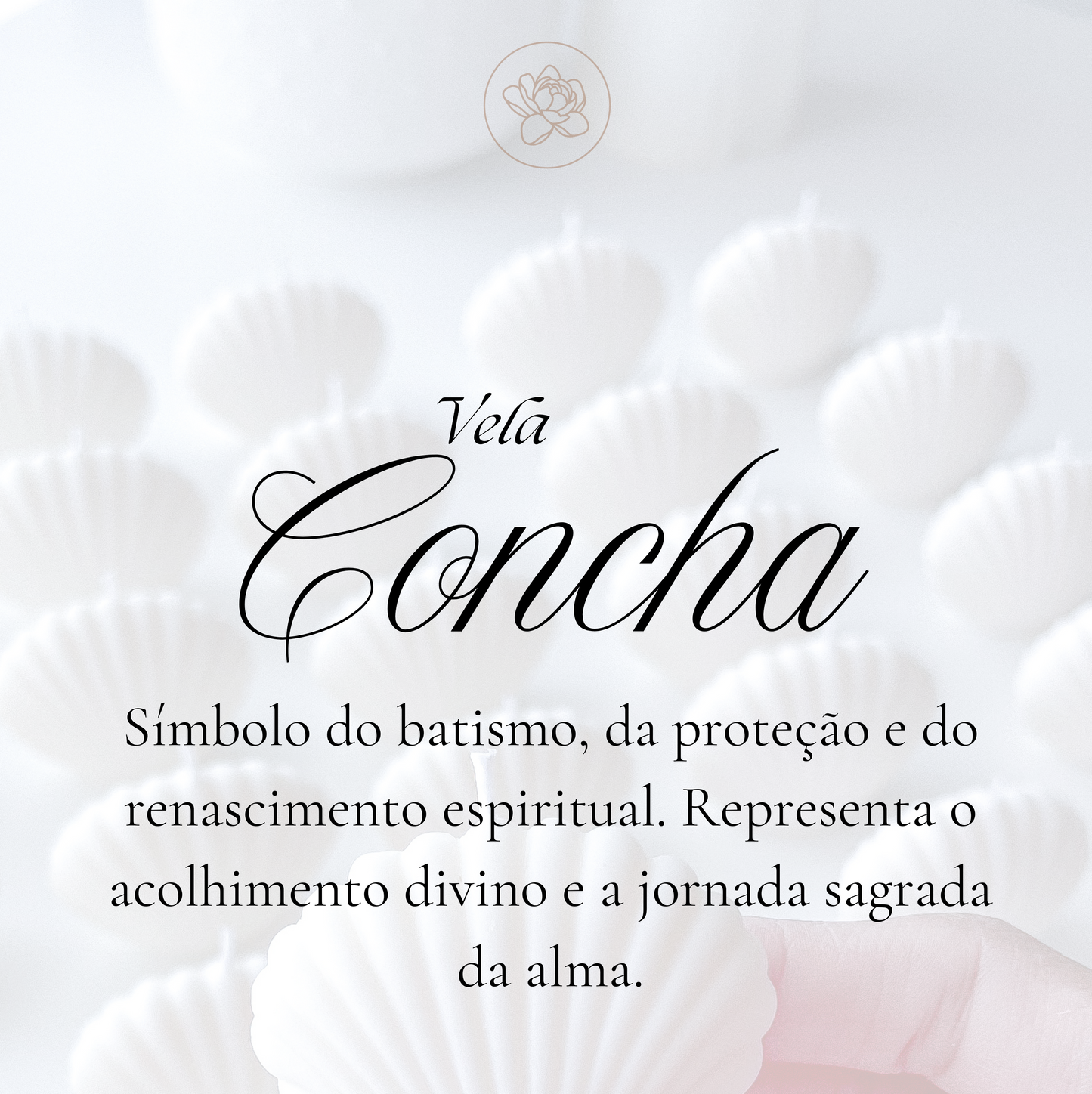 Vela Mini Concha decorada para lembrança