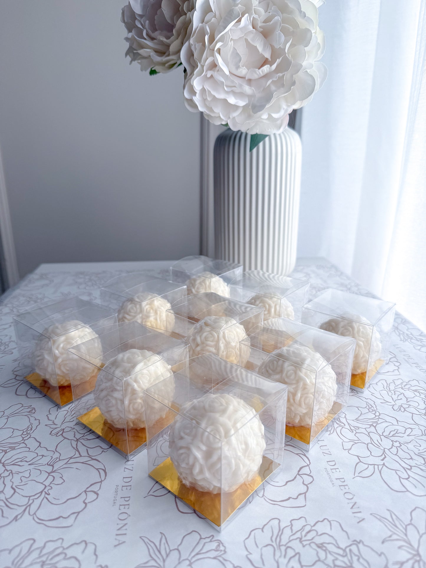Vela Bola de Rosas decorada para lembranças