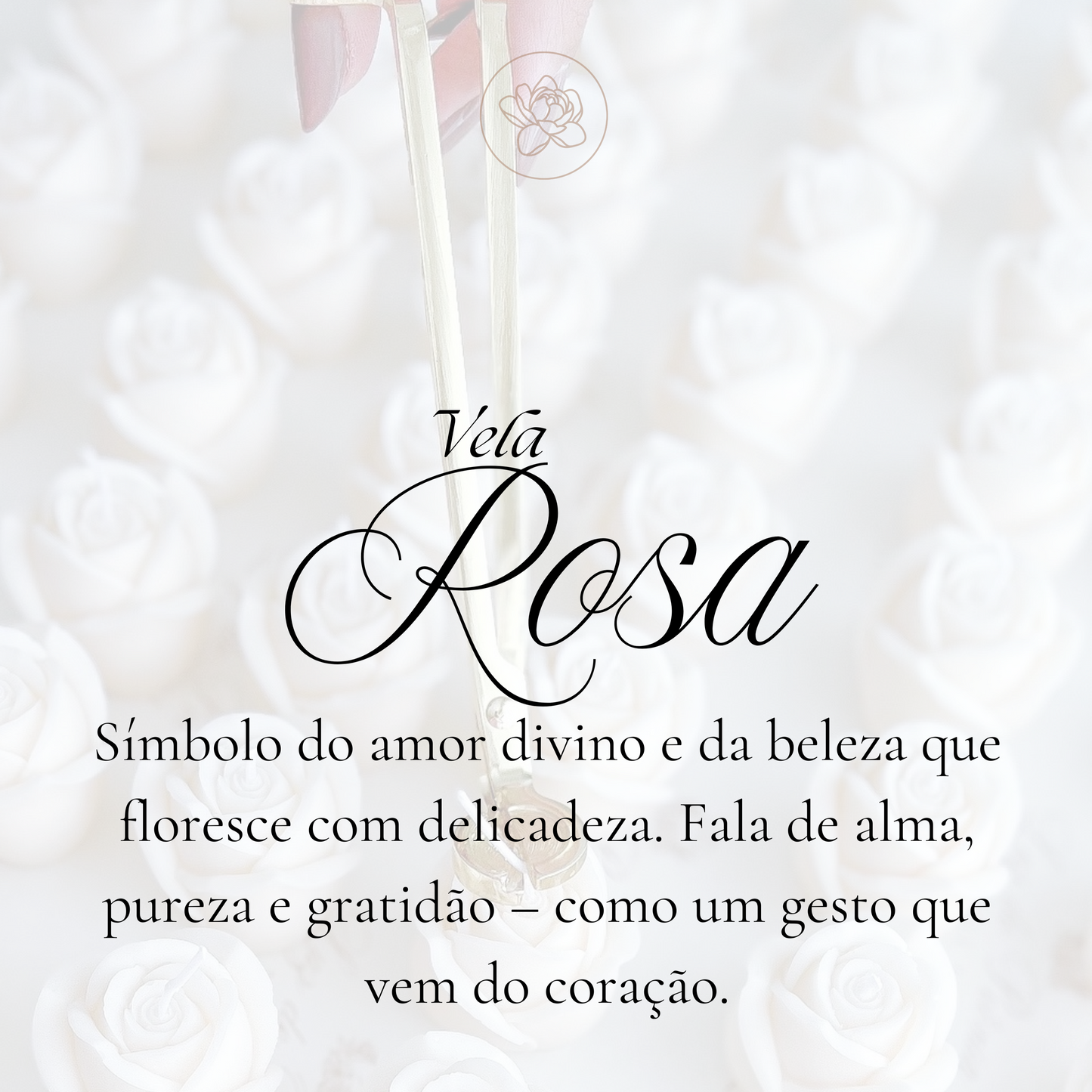 Vela Mini Rosa decorada para lembrança