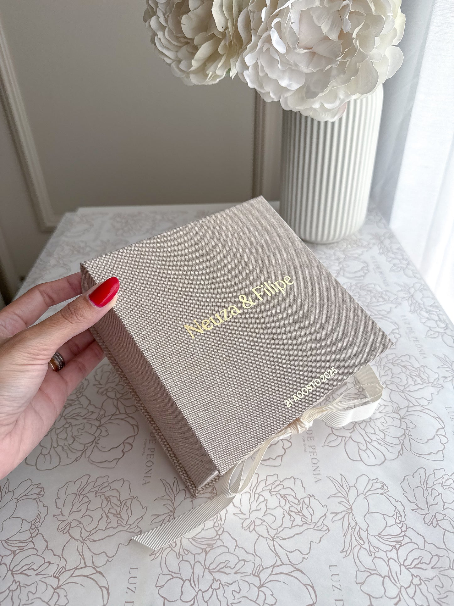 ETERNAL BOX - Caixa em Linho Luxo Personalizada para Recordações