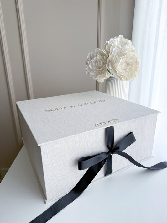 ETERNAL BOX  - Caixa em Linho Luxo Personalizada para Recordações