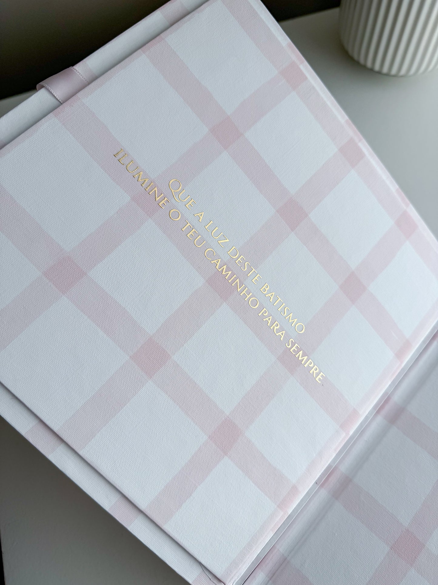 Livro de Honra Infantil Vichy Personalizado - 21cmx21cm