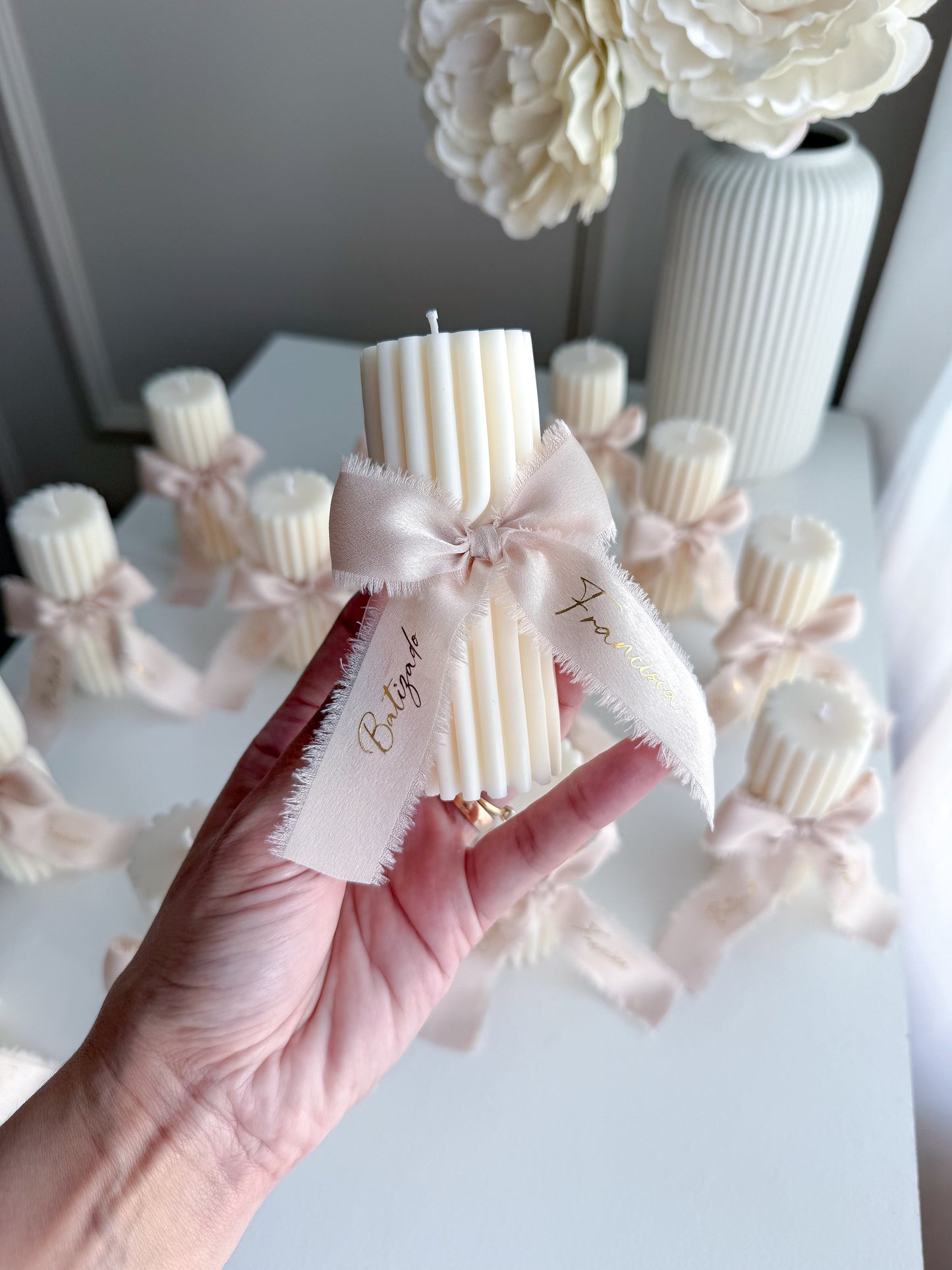 Vela Collona de Luz 120g decorada para lembrança (SEM PERFUME)