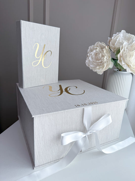 Conjunto LIVRO DE HONRA PEQUENO (A5) + ETERNAL BOX para Casamentos