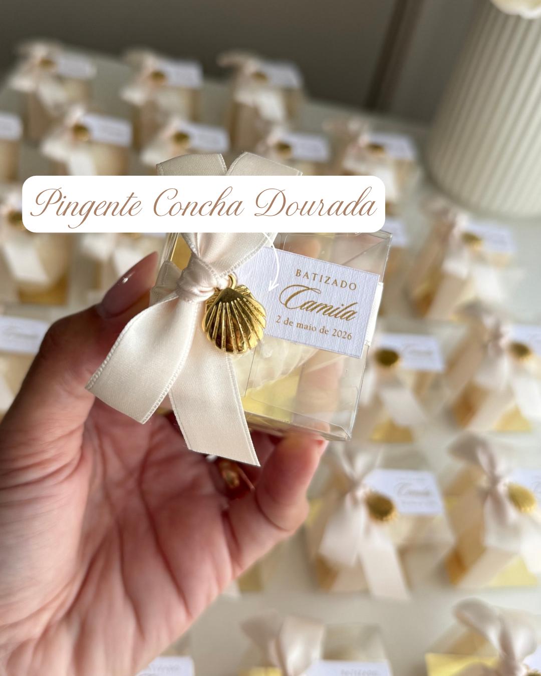 Vela Rosa 100g decorada para lembrança