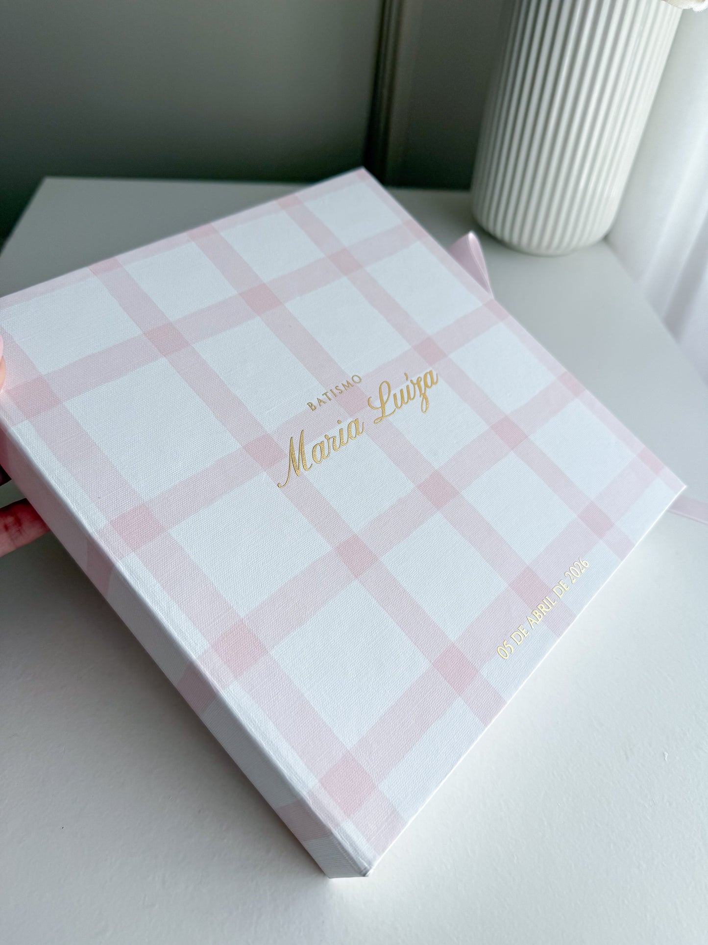 Livro de Honra Infantil Vichy Personalizado - 21cmx21cm