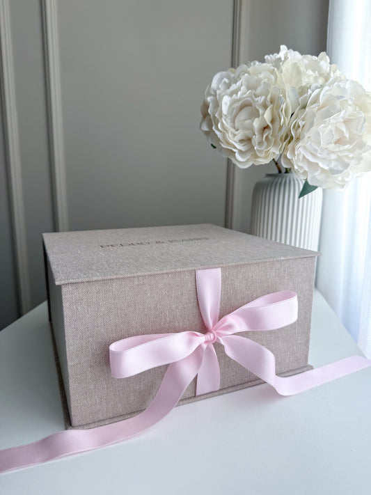 ETERNAL BOX  - Caixa em Linho Luxo Personalizada para Recordações