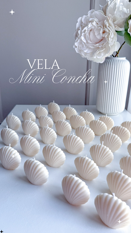 Vela Mini Concha decorada para lembrança