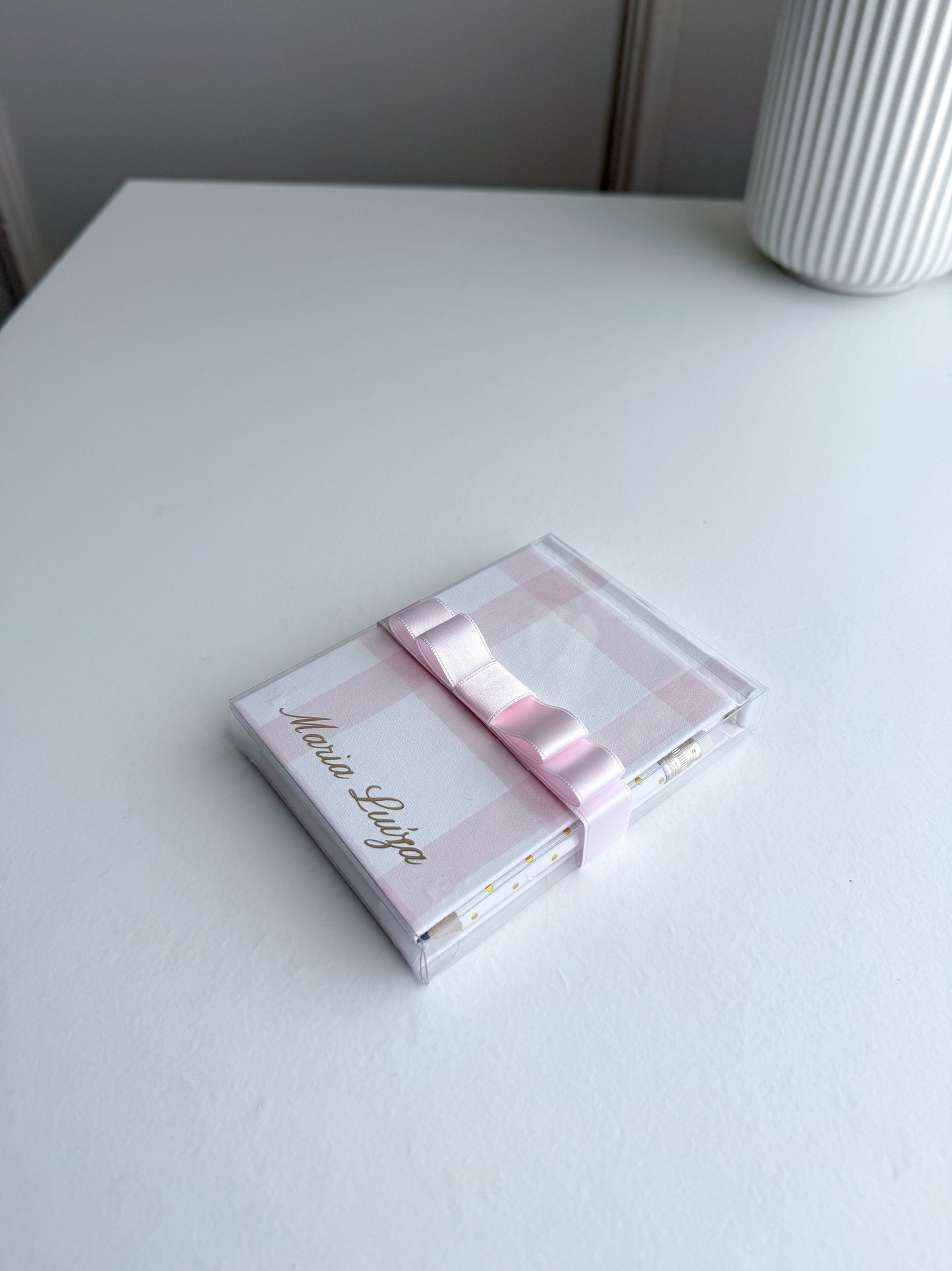 Bloco de Notas "Vichy" personalizado e decorado para lembranças