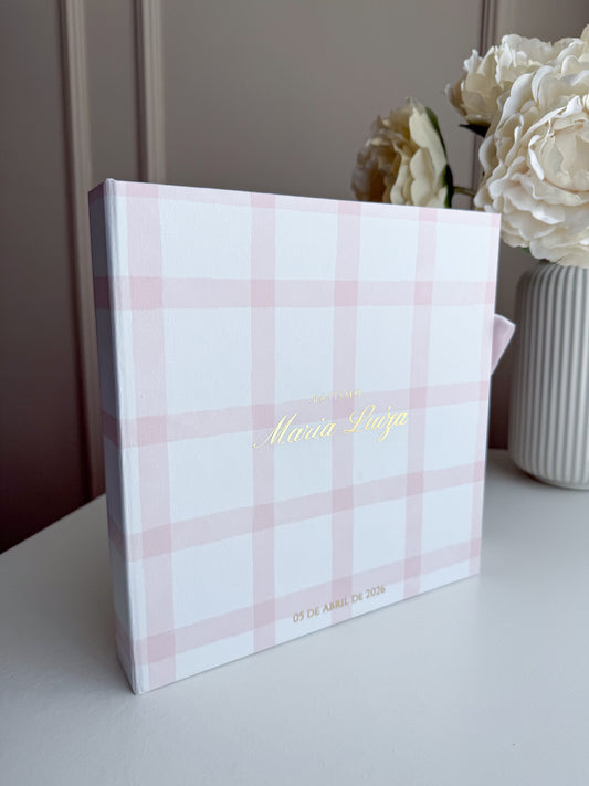 Livro de Honra Infantil Vichy Personalizado - 21cmx21cm