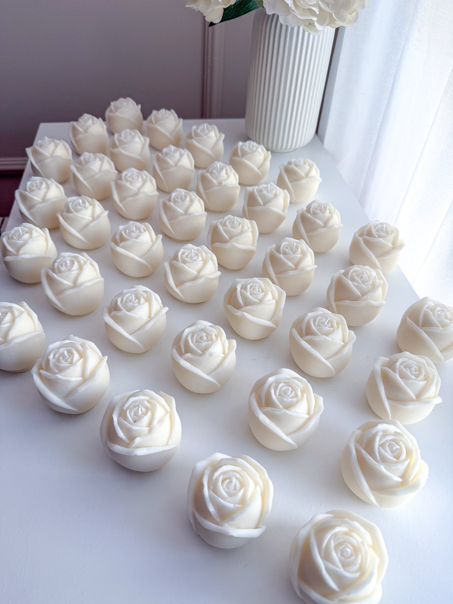 Vela Rosa 100g decorada para lembrança