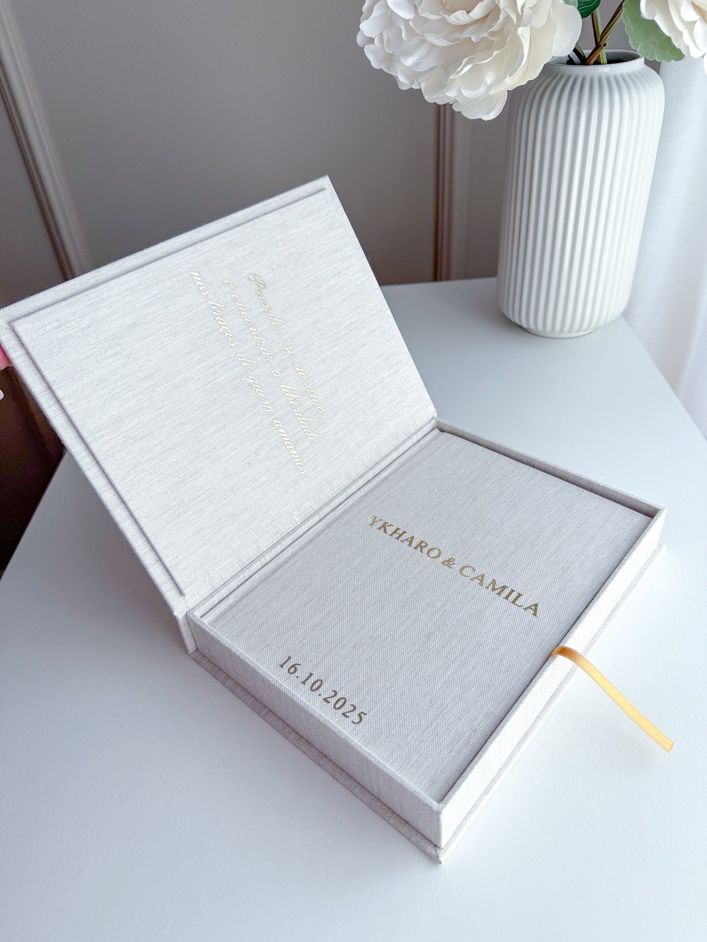 Conjunto LIVRO DE HONRA PEQUENO (A5) + ETERNAL BOX para Casamentos