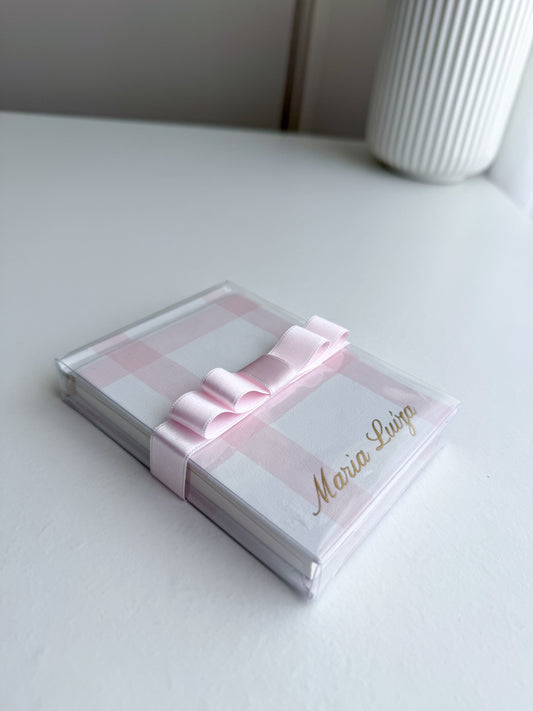 Bloco de Notas "Vichy" personalizado e decorado para lembranças