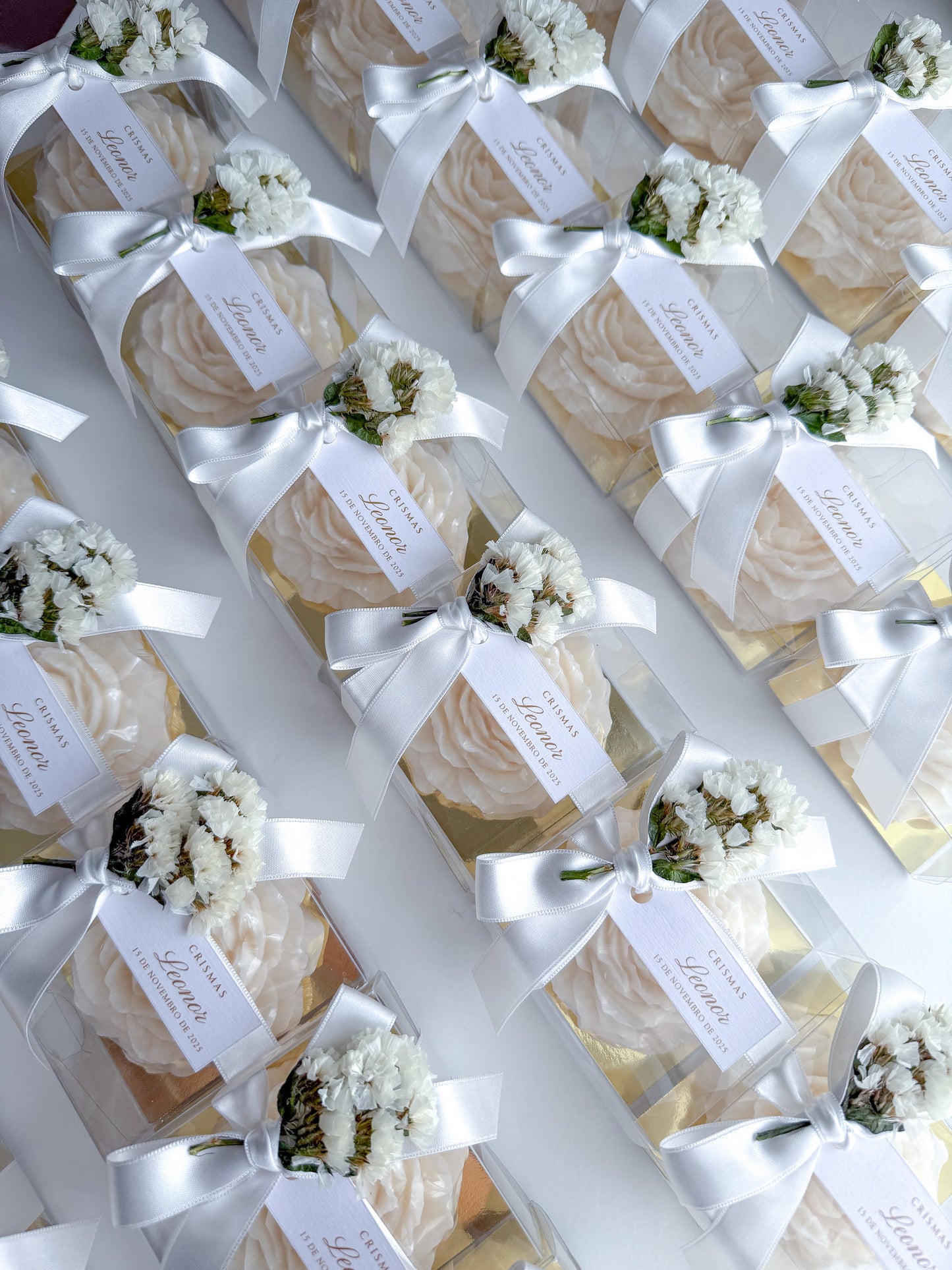 Vela Peônia decorada para lembrança