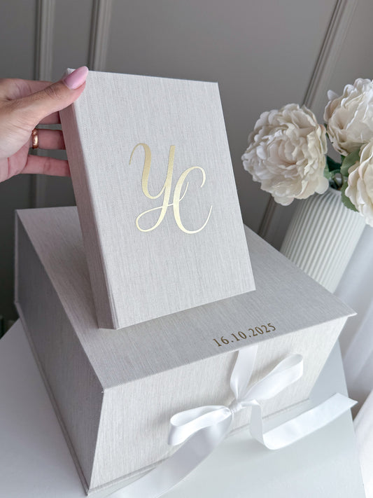 Conjunto LIVRO DE HONRA PEQUENO (A5) + ETERNAL BOX para Casamentos