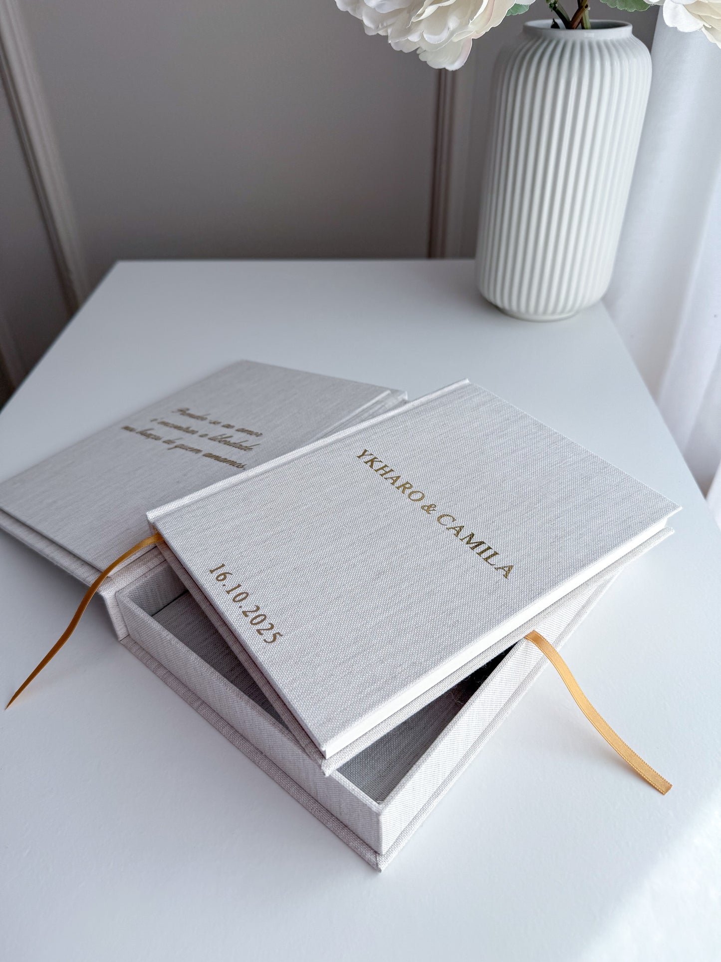 Conjunto LIVRO DE HONRA PEQUENO (A5) + ETERNAL BOX para Casamentos