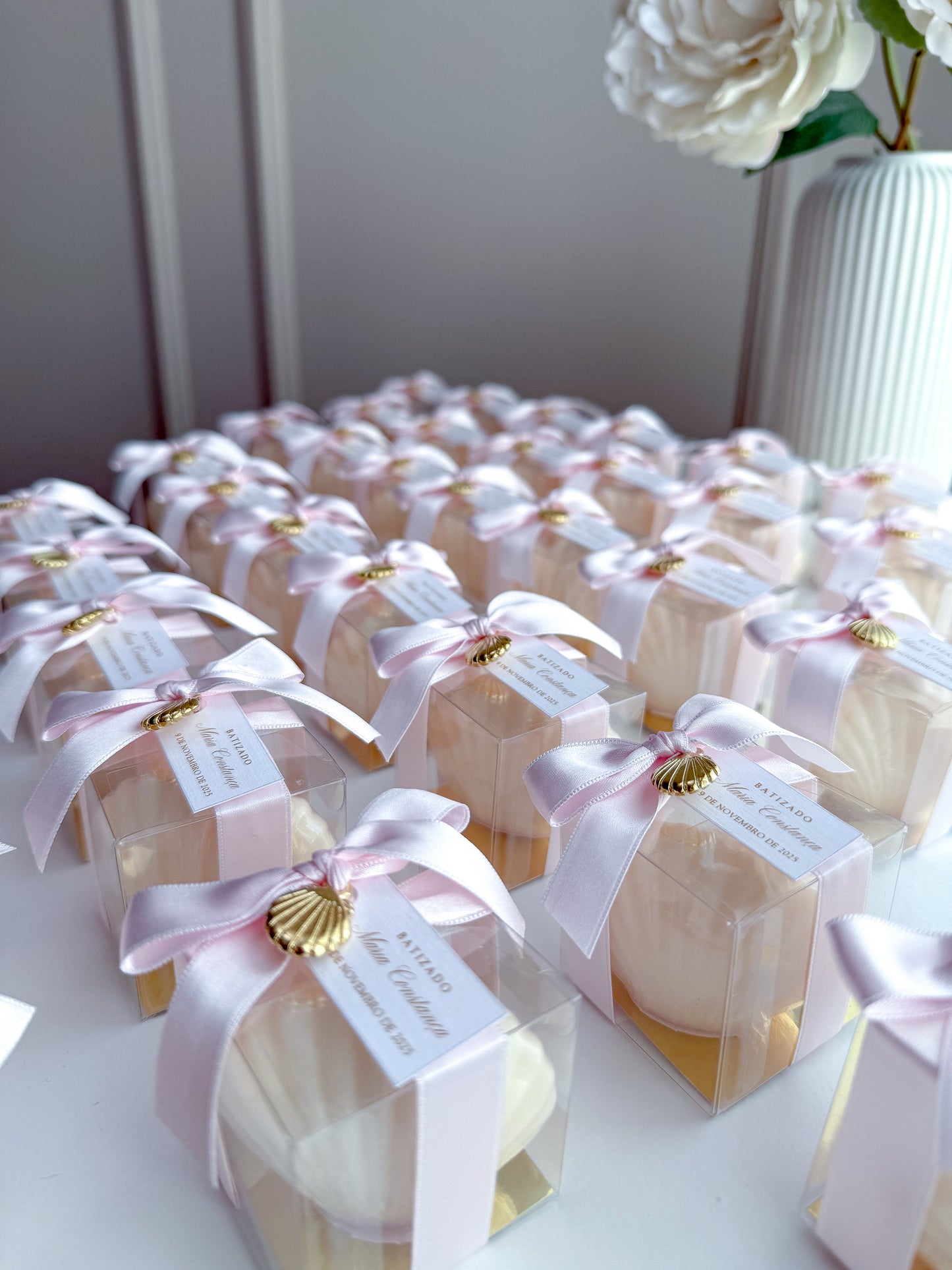 Vela Mini Concha decorada para lembrança