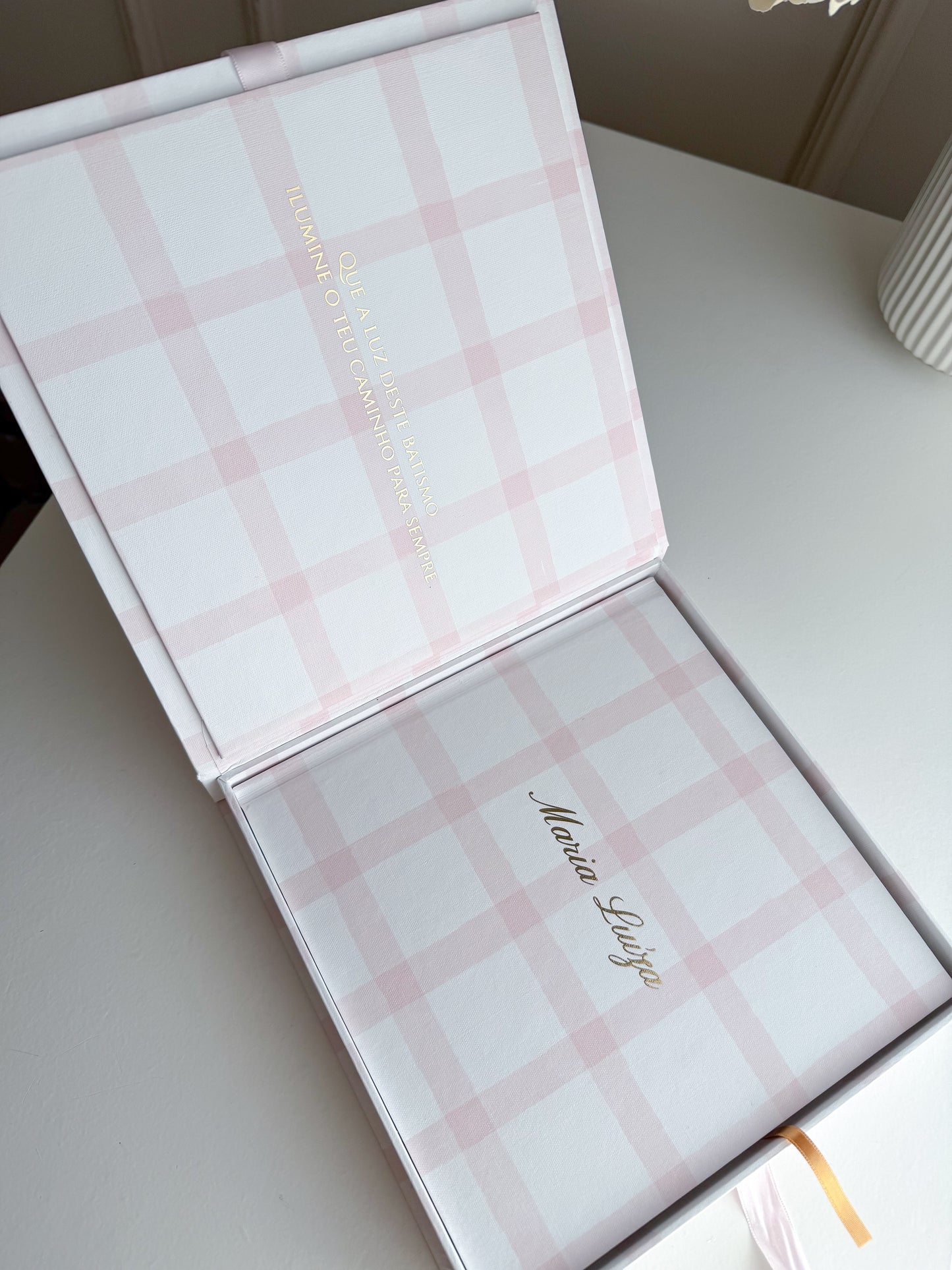 Livro de Honra Infantil Vichy Personalizado - 21cmx21cm