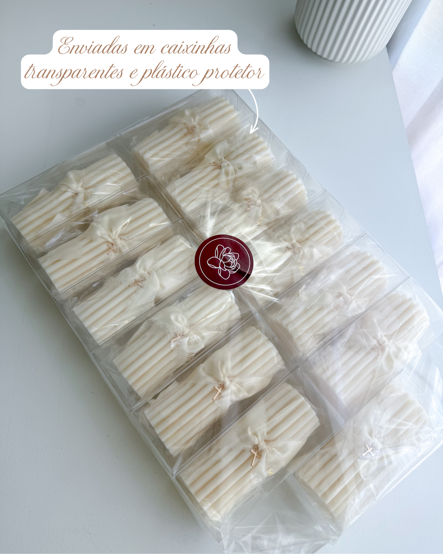 Vela Collona de Luz 120g decorada para lembrança (SEM PERFUME)