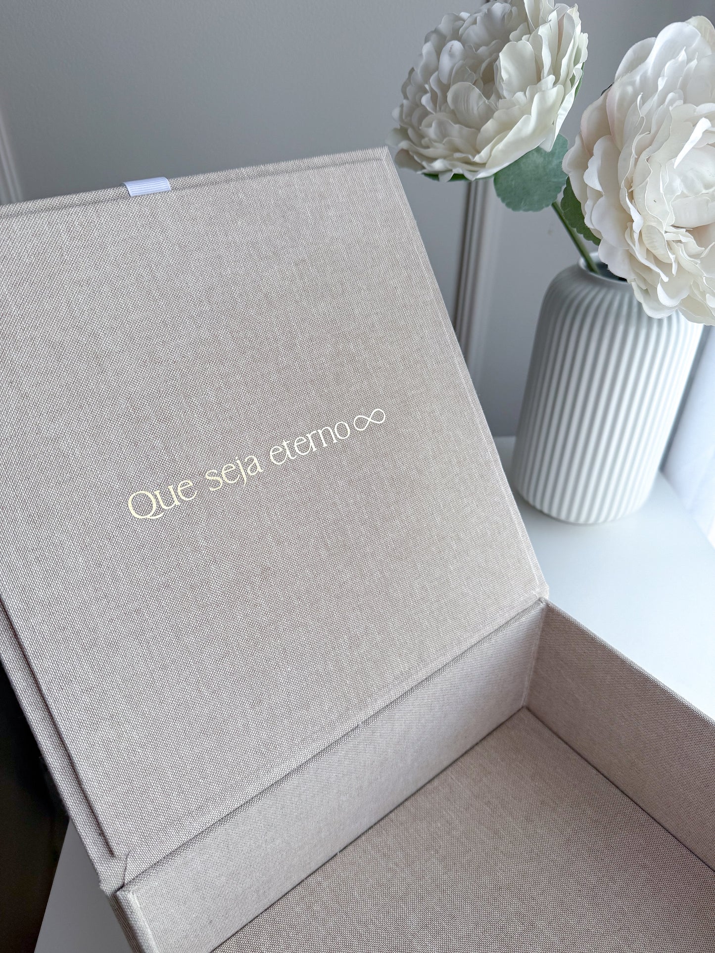 ETERNAL BOX  - Caixa em Linho Luxo Personalizada para Recordações