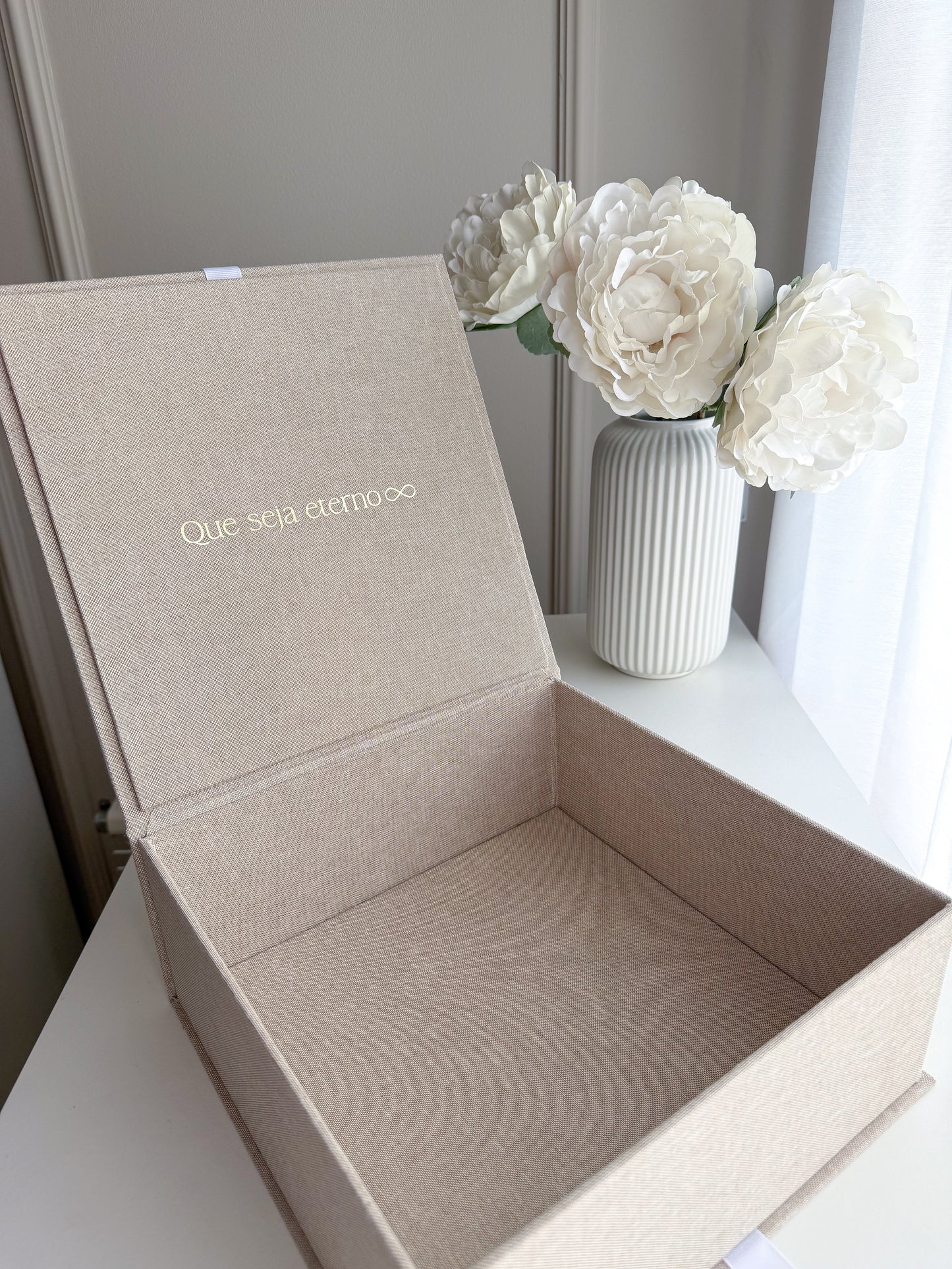 ETERNAL BOX  - Caixa em Linho Luxo Personalizada para Recordações