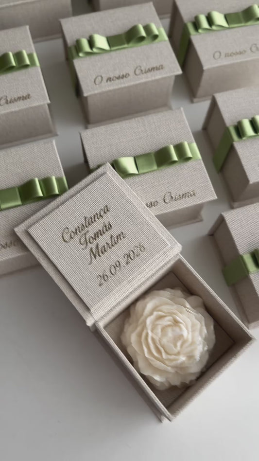 Peony Candle 90g in Personalized Box (box measures 9cmx9cmx5cm)